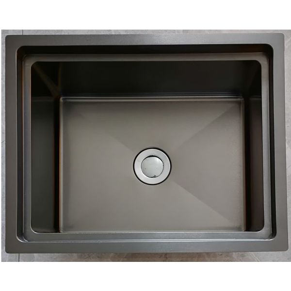 Stainless Steel Sink Rectangular Gunmetal Grey-Hand Made - GR669D